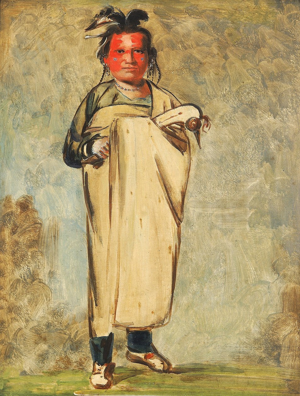 Káw-kaw-ne-chóo-a, en modig mand af George Catlin