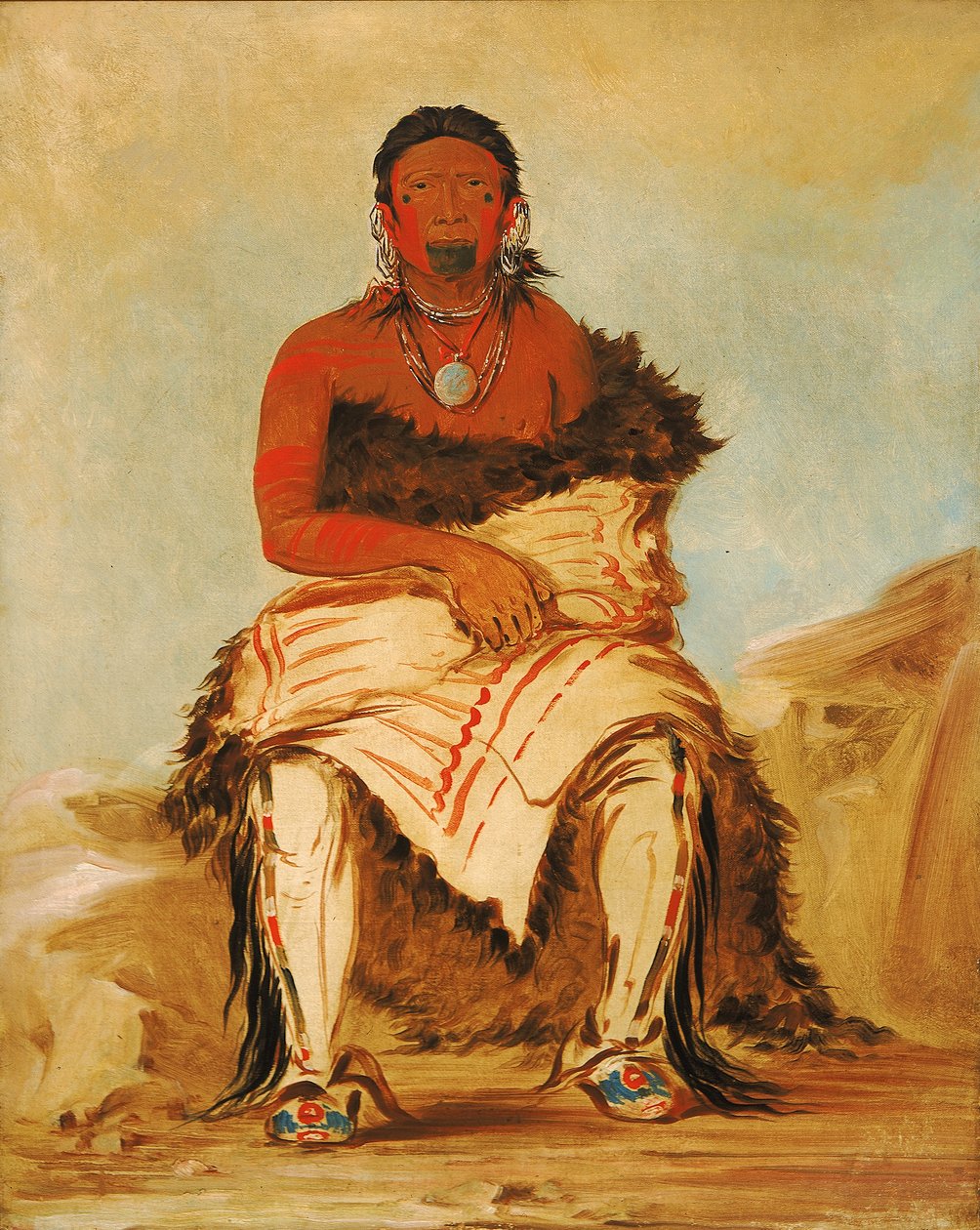 Lá-shah-le-stáw-hix, Man Chief, a Republican Pawnee, 1832. af George Catlin
