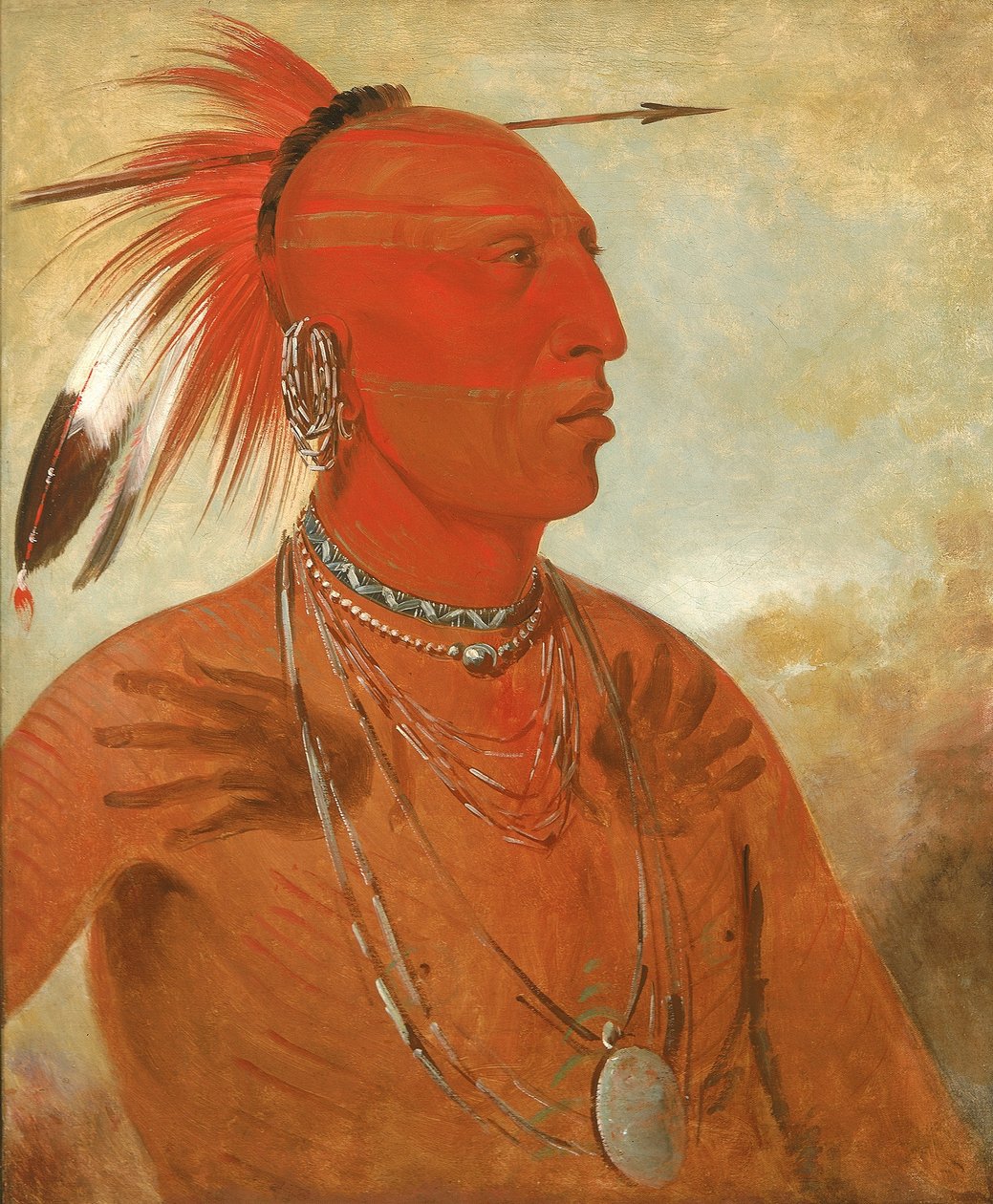 La-wáh-he-coots-la-sháw-no, modig høvding, en Skidi (ulv) Pawnee af George Catlin
