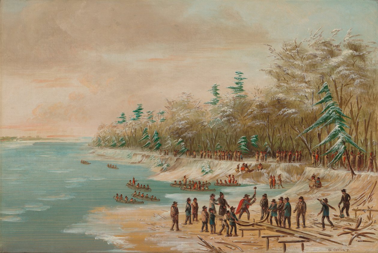 La Salle kører den første bolt til griffen. 26. januar 1679, 18471848. af George Catlin