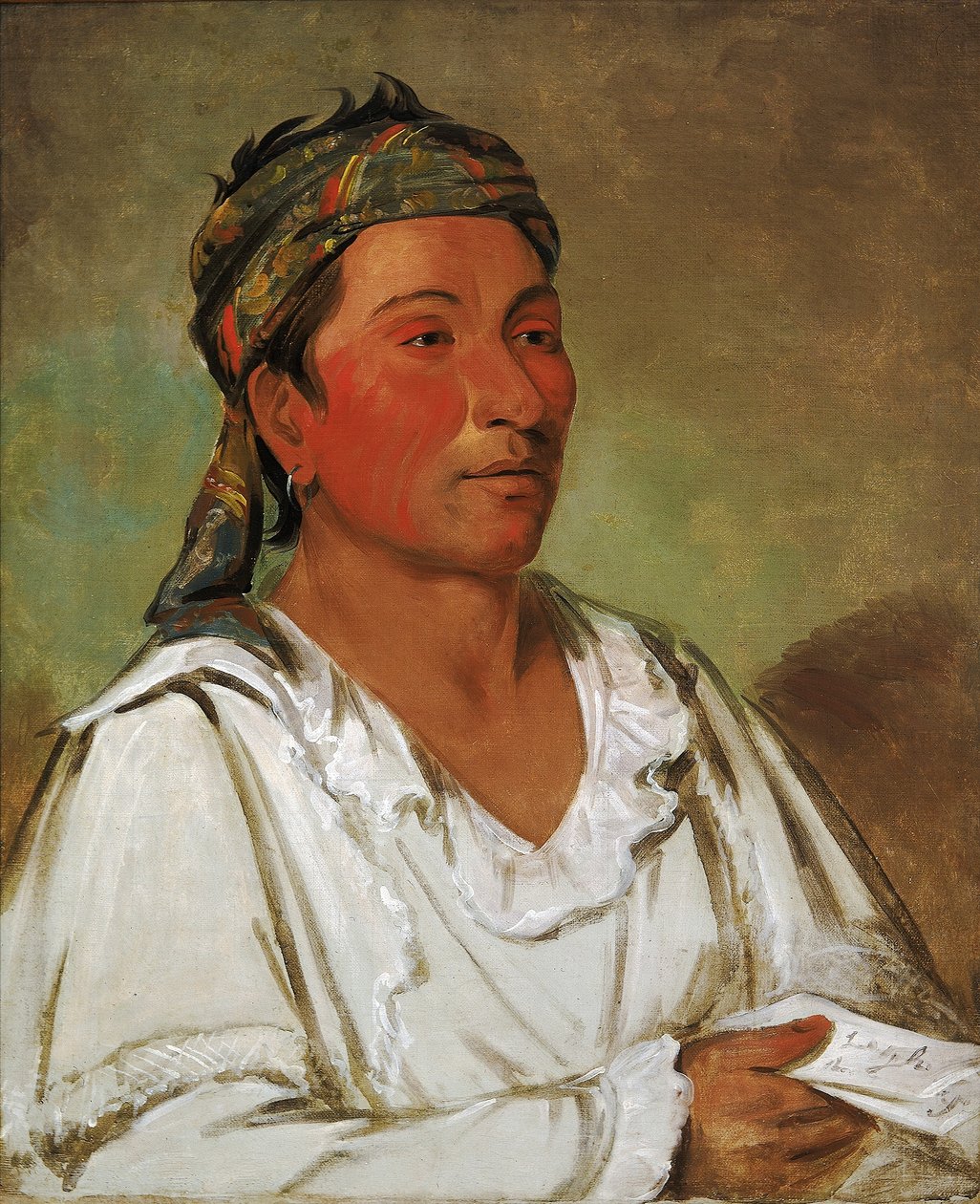 Lay-lóo-ah-pee-ái-shee-kaw, græs, busk og blomst, semiciviliseret af George Catlin