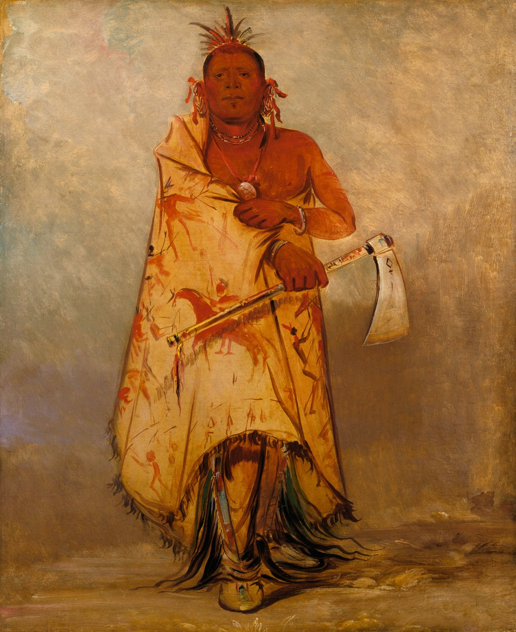Le-sháw-loo-láh-le-hoo, Big Elk, chef for Skidi Wolf Pawnee, 1832. af George Catlin