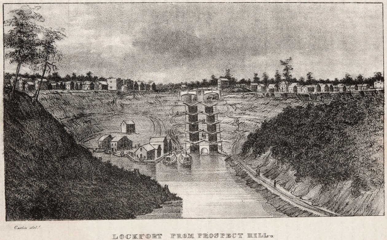 Lockport fra Prospect Hill af George Catlin