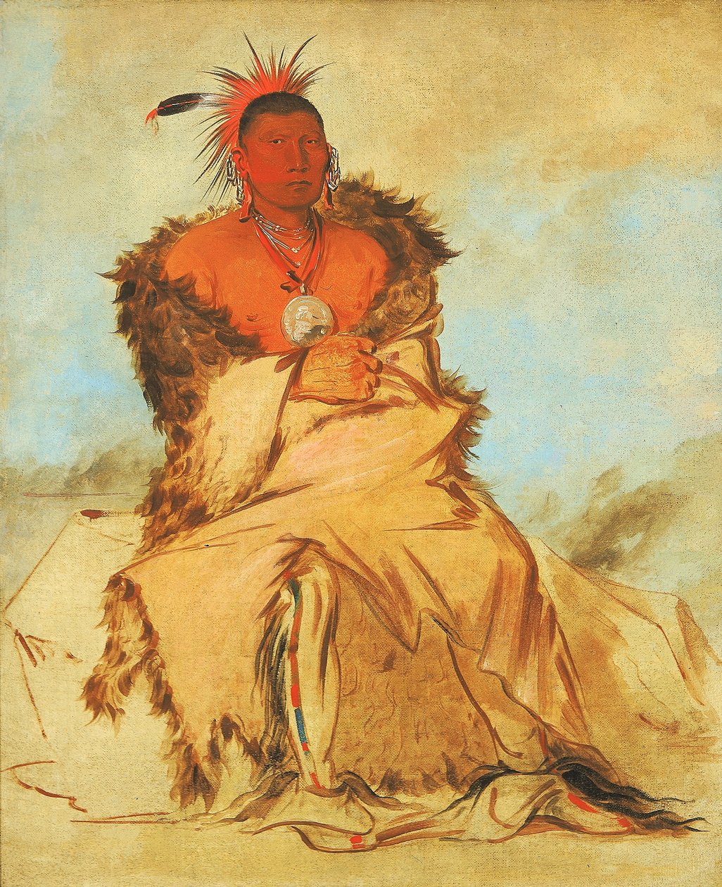 Loo-rá-wée-re-coo, Fuglen der går i krig, en Tapage Pawnee af George Catlin