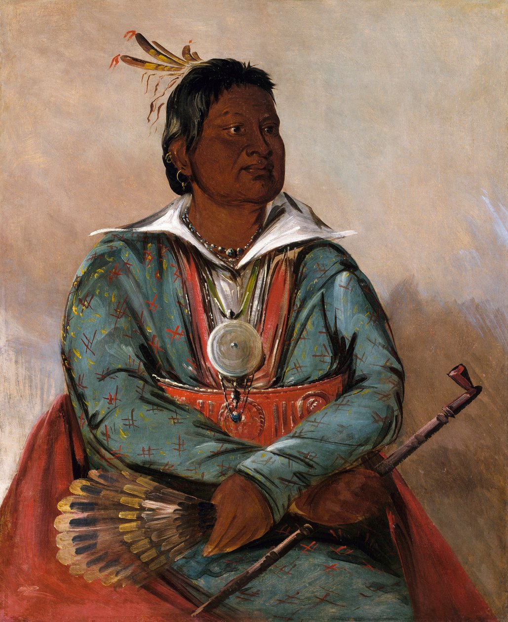 Mó-sho-la-túb-bee, han, der udrydder og dræber, stammens høvding af George Catlin