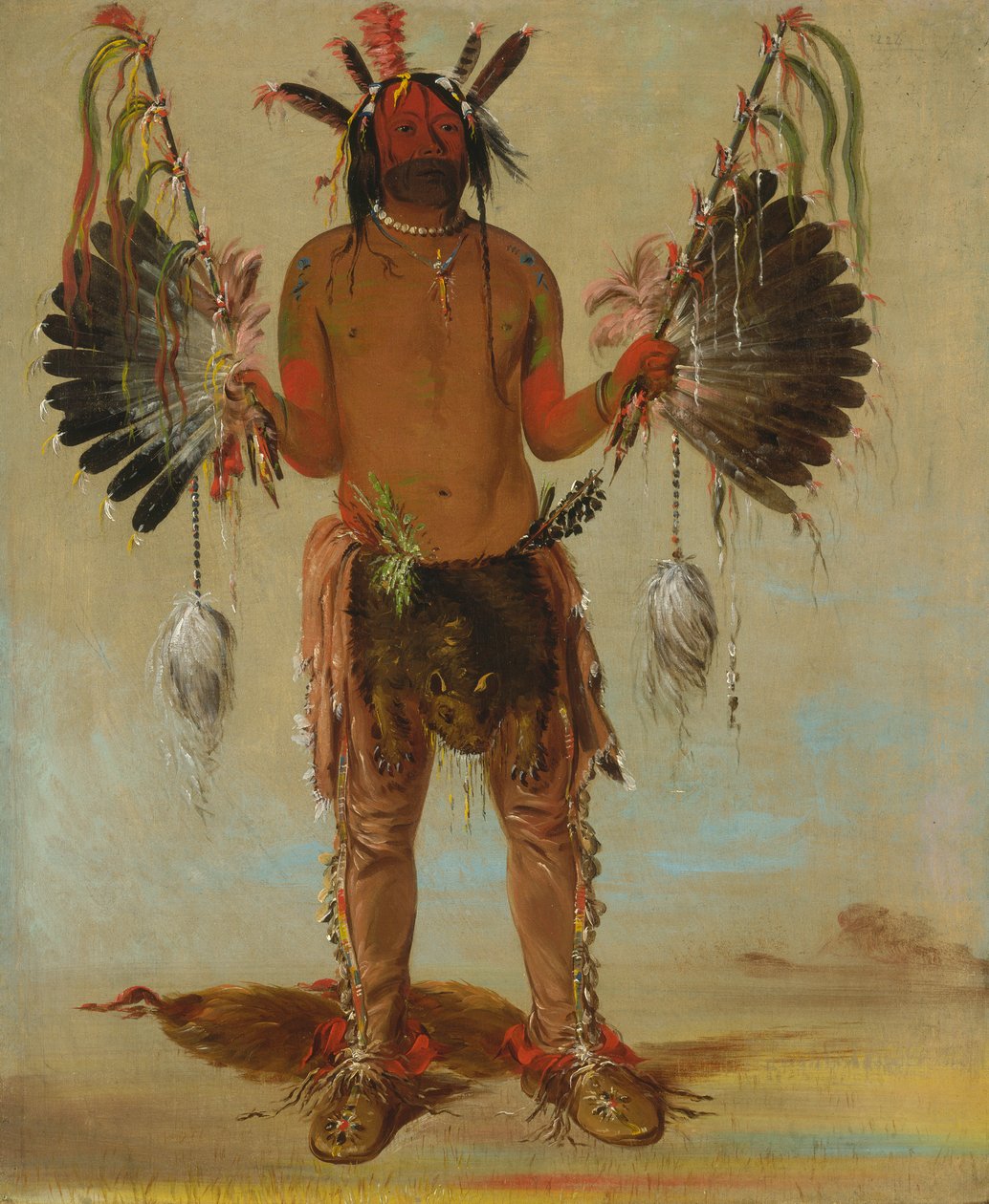 Mah-tó-he-ha, Old Bear, a Medicine Man, 1832. af George Catlin