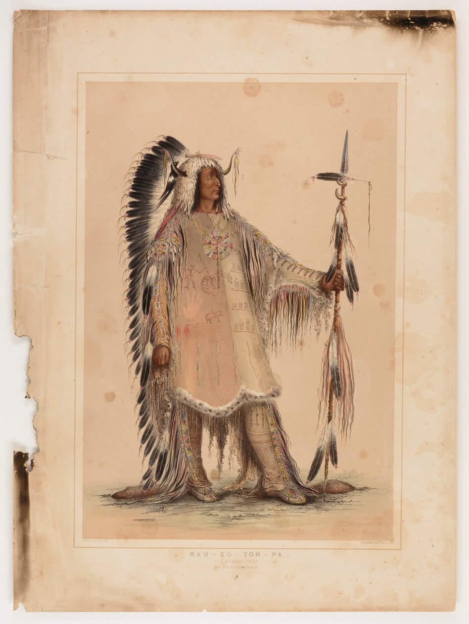 Mah-to-toh-pa, mandanernes høvding af George Catlin