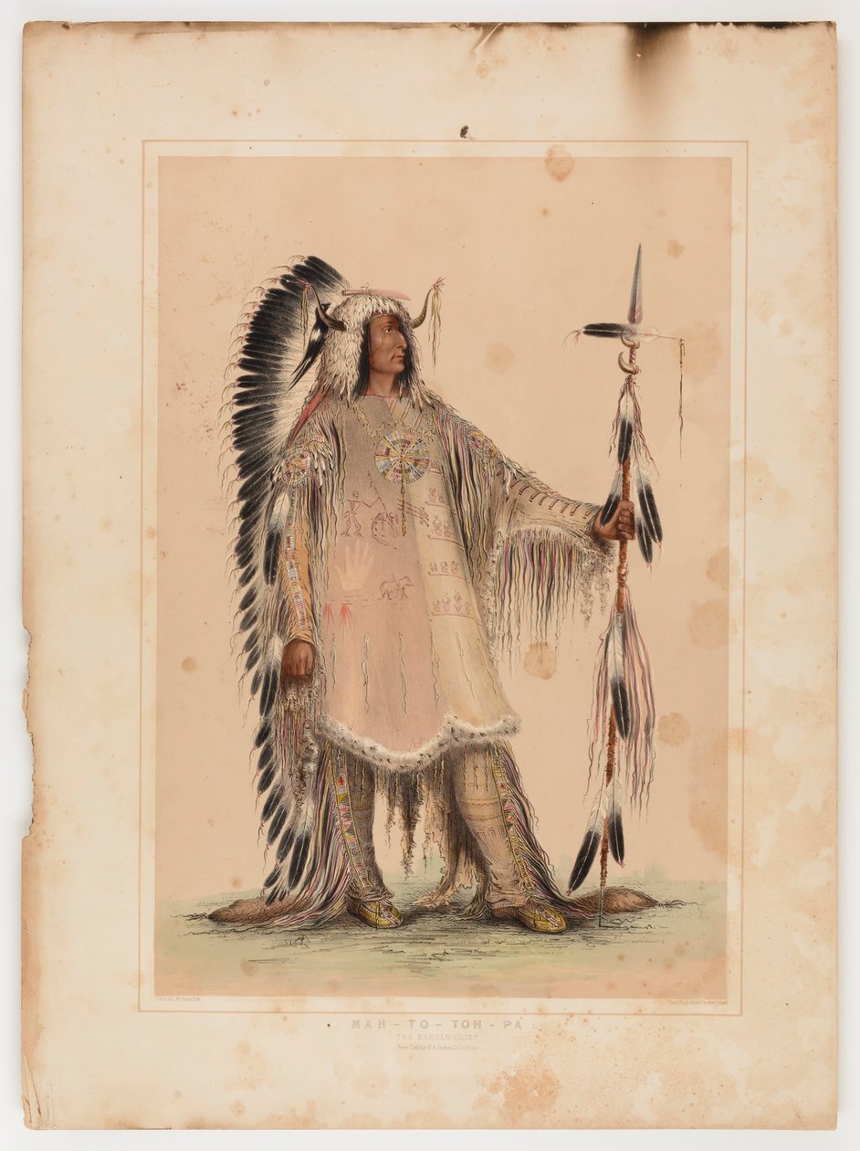Mah-to-toh-pa, Mandan-høvding af George Catlin