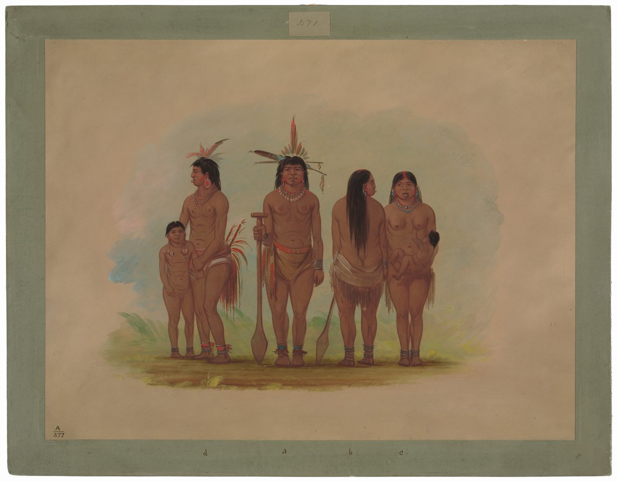 Medlemmer af Payaguas-stammen af George Catlin