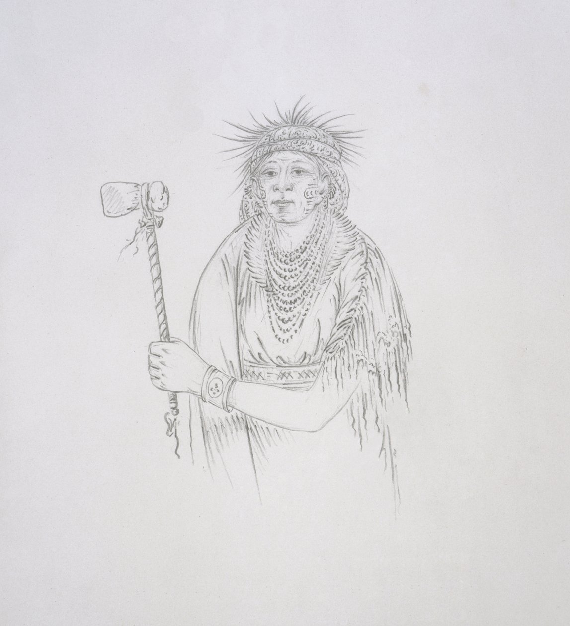 Men-son-se-a (Venstrehånden) 1852 af George Catlin