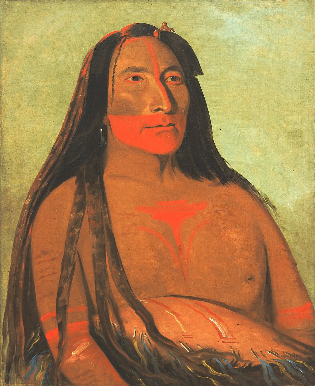 Máh-to-tóh-pa, fire bjørne, anden chef i sorg, 1832. af George Catlin