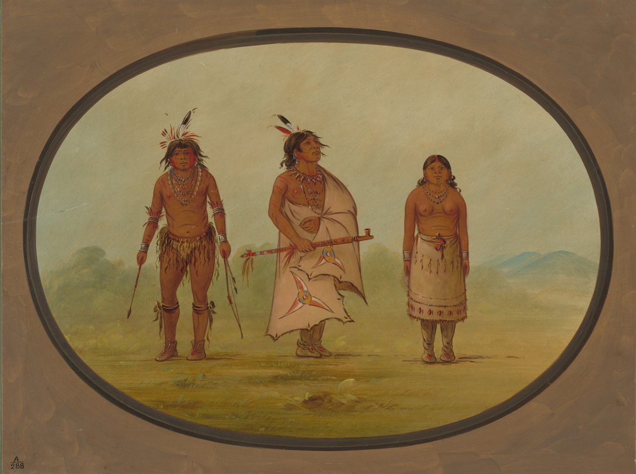 Mohave-høvding, en kriger og hans kone, 18551869. af George Catlin