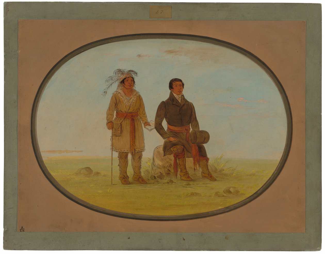 Mohigan-høvding og en missionær af George Catlin