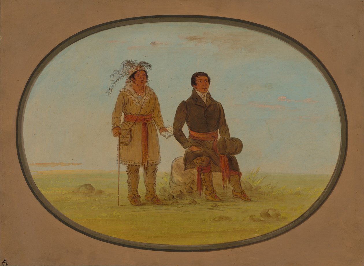 Mohigan-høvding og en missionær, 18611869. af George Catlin