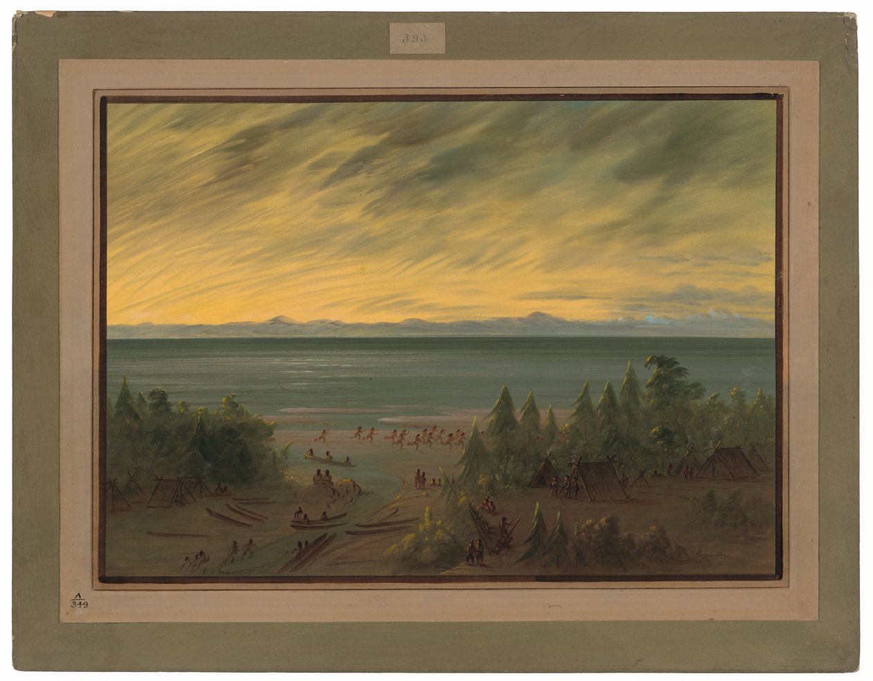 Nayas landsby ved solnedgang af George Catlin