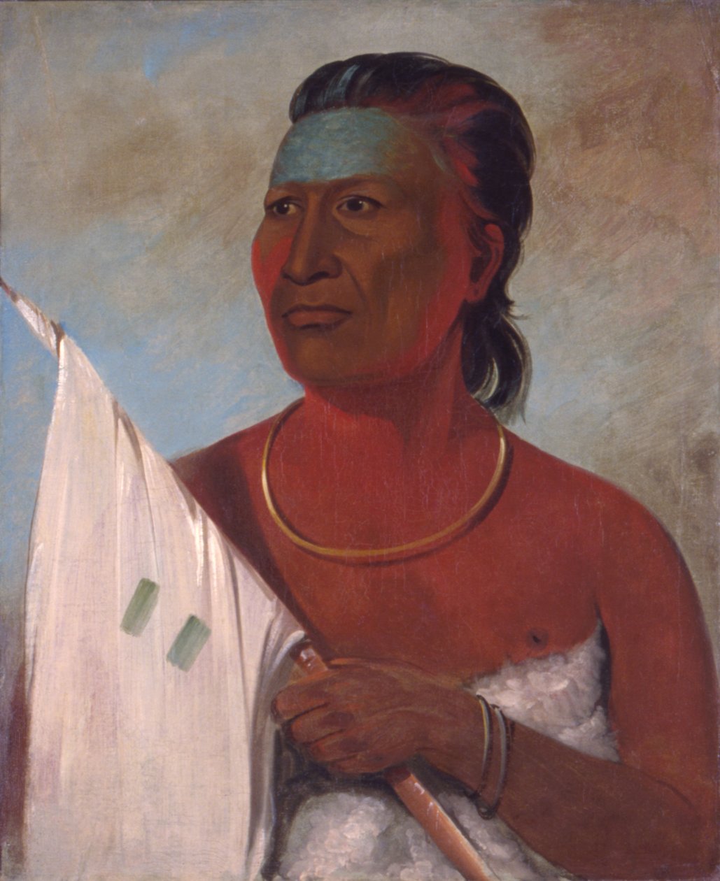 Náh-pavens rådgiver for Black Hawk, 1832. af George Catlin
