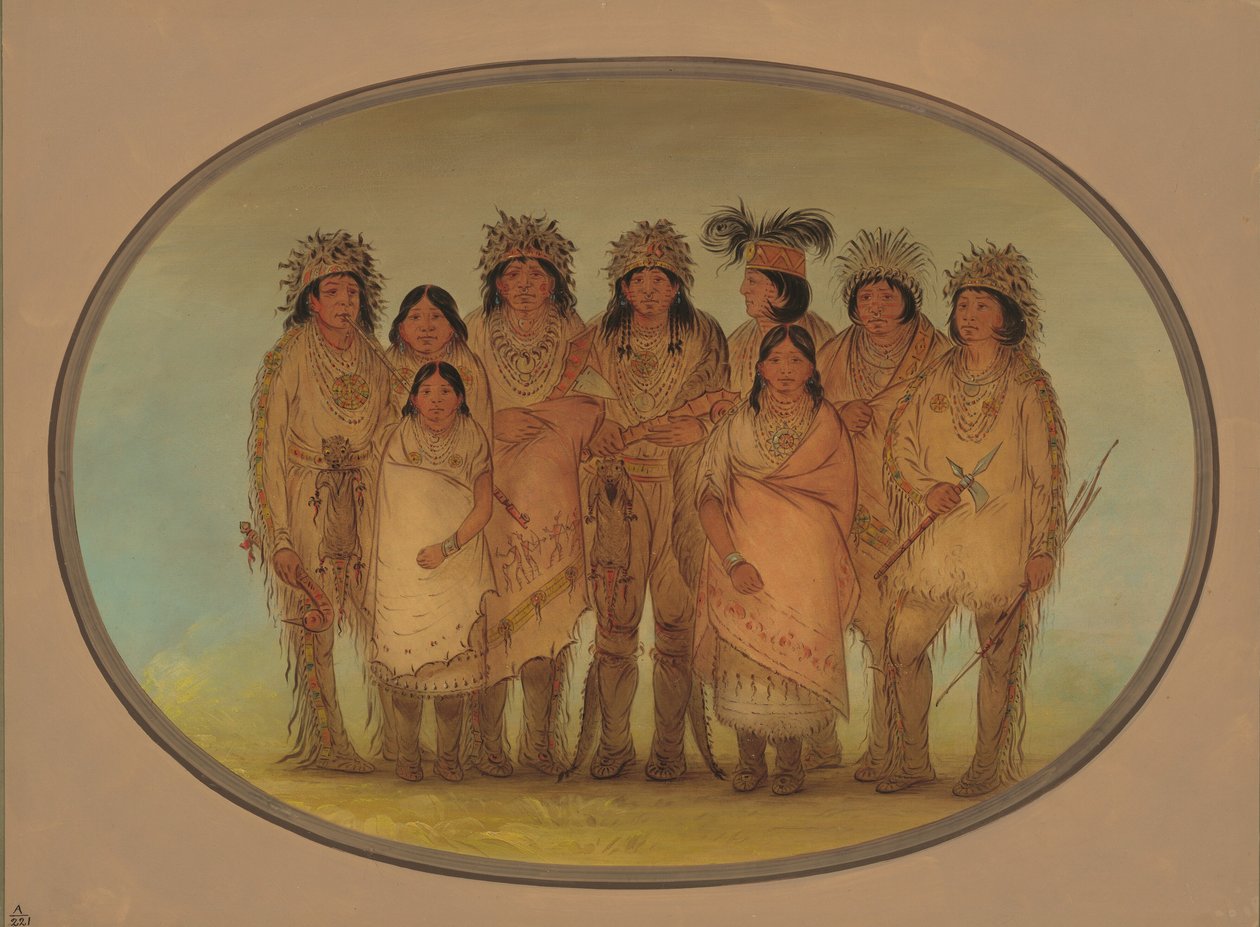 Ni Ojibbeway-indianere i London, 18611869. af George Catlin