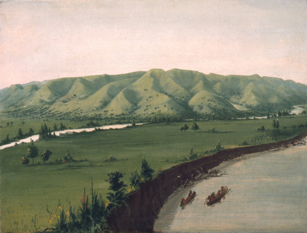 Nishnabottana Bluffs, 1070 miles over St. Louis af George Catlin