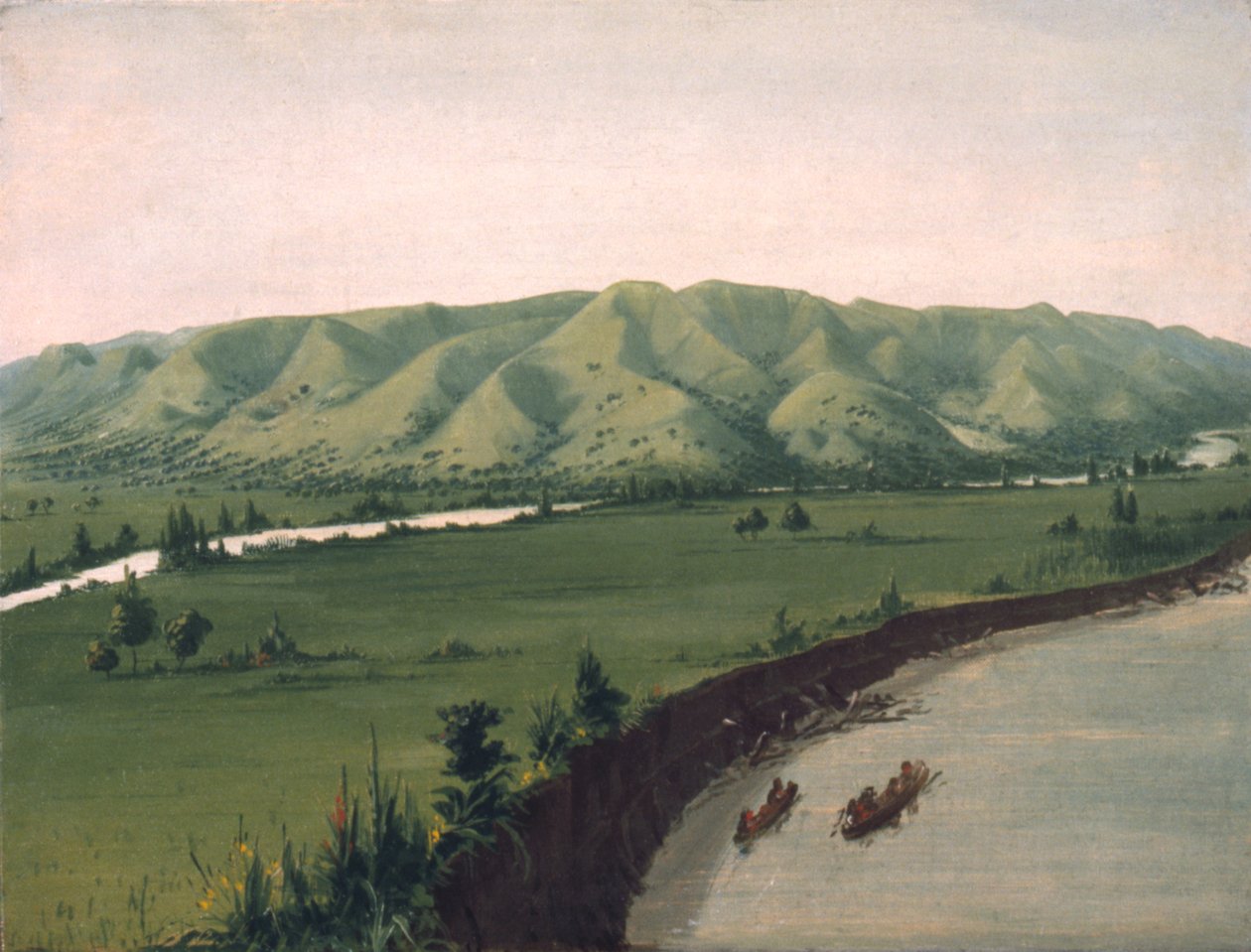 Nishnabottana Bluffs, 1070 Miles over St. Louis, 1832. af George Catlin