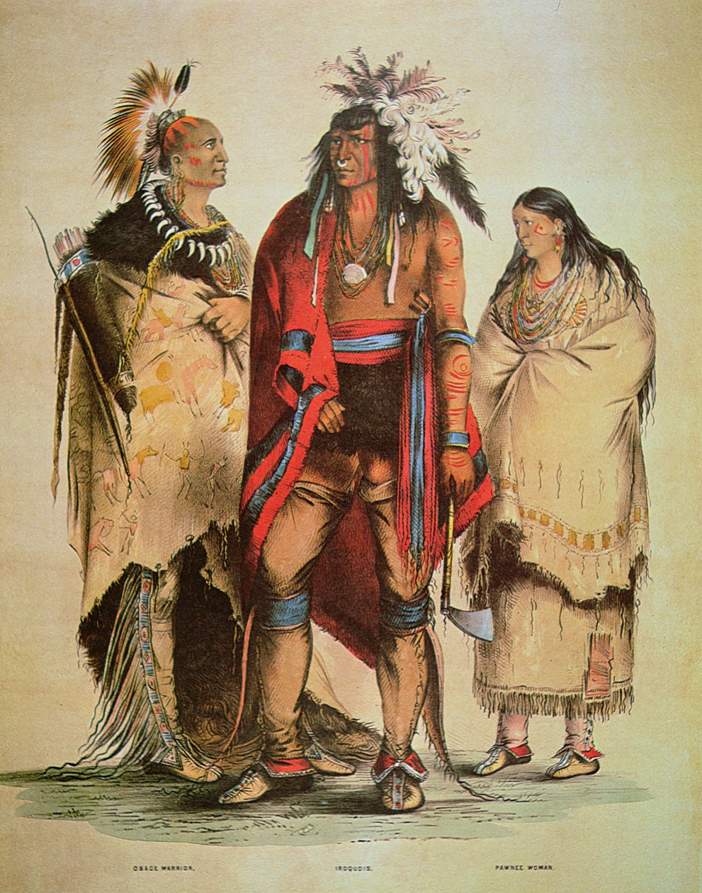 Nordamerikanske indianere (farve litho) af George Catlin
