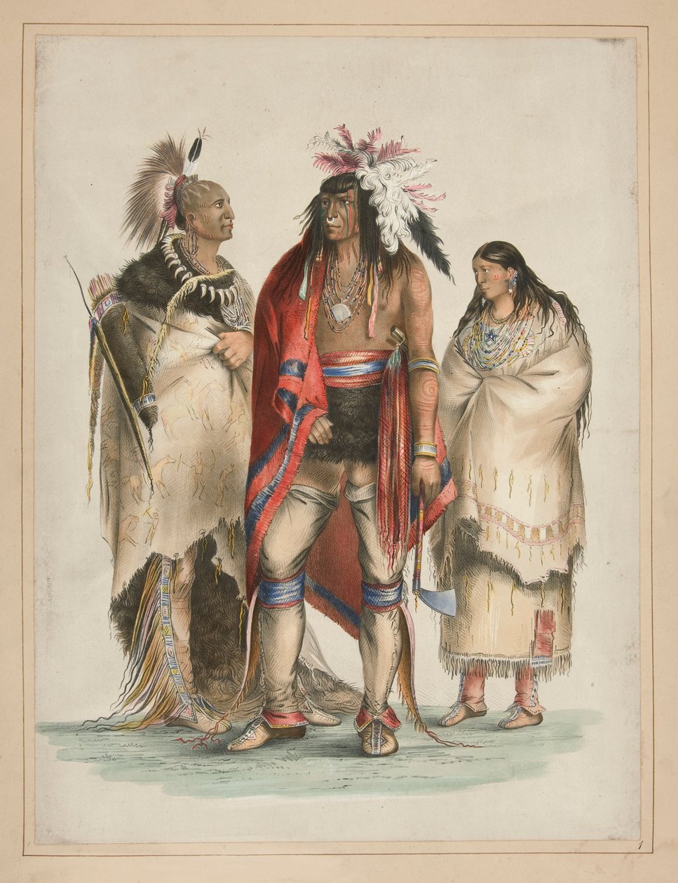 nordamerikanske indianere, pl. 1 fra North American Indian Portfolio af George Catlin