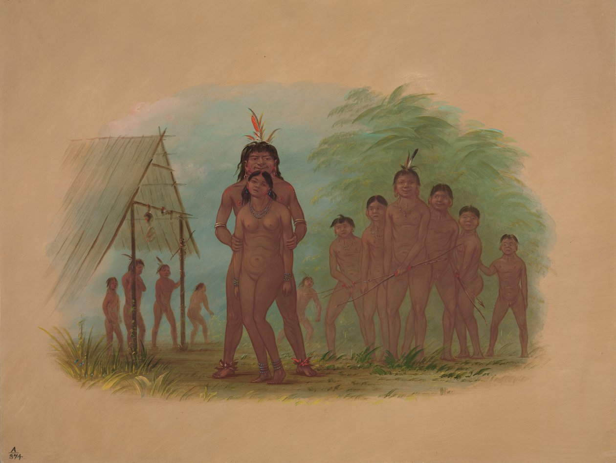 Orejona-indianere, 18541869. af George Catlin