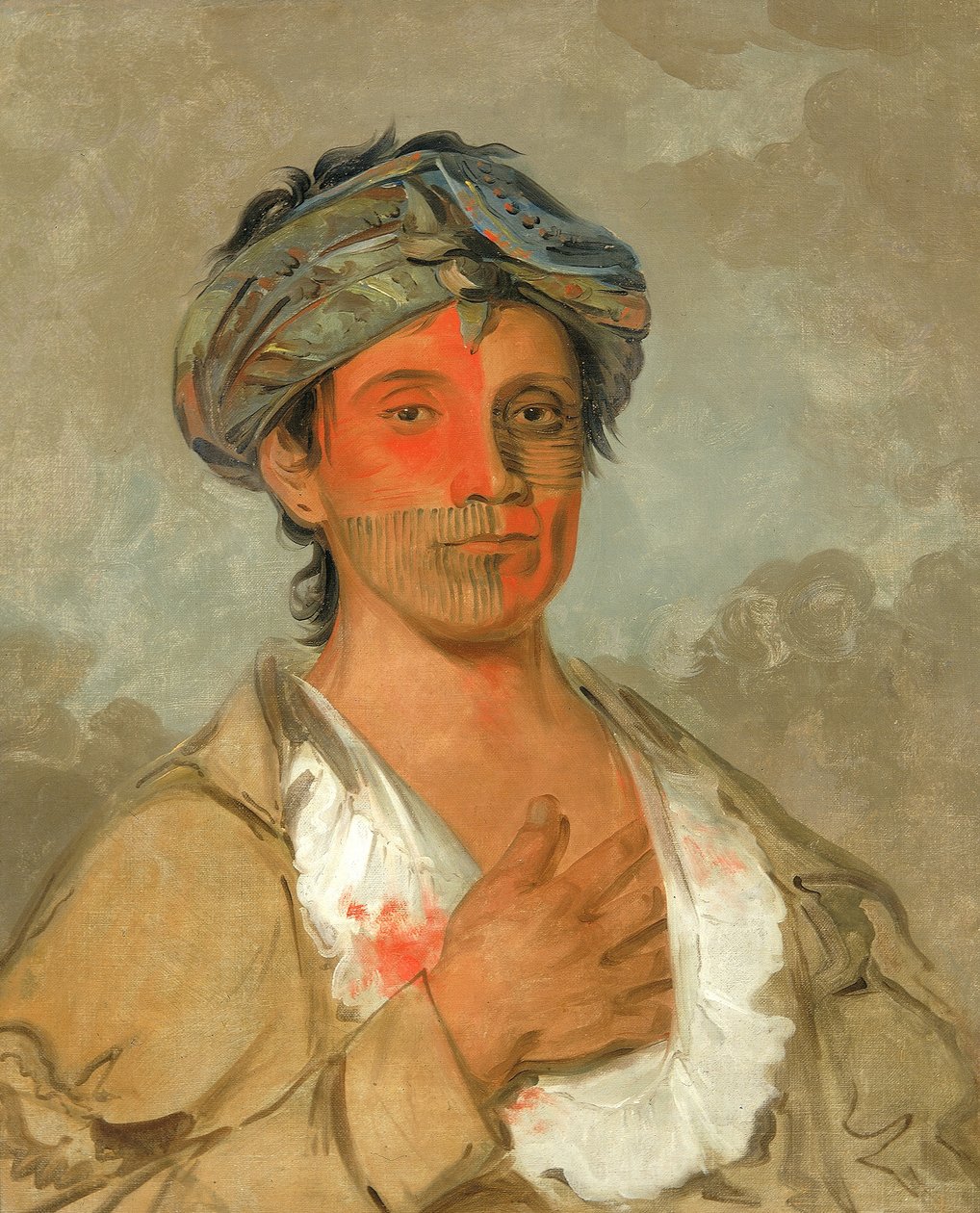 Pah-te-cóo-saw, straight man, semiciviliseret af George Catlin