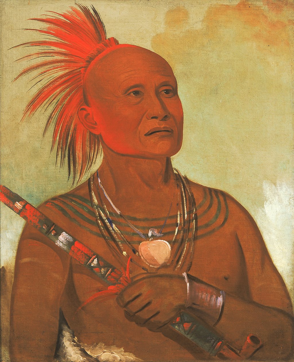 Pam-a-hó, Svømmeren, en af Black Hawks krigere, 1832. af George Catlin