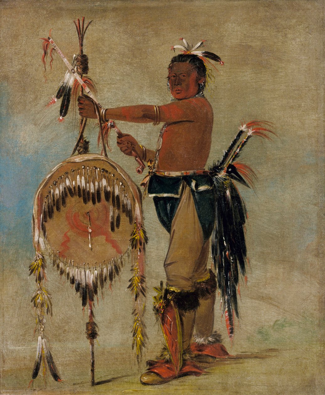Pash-ee-pa-hó, Lille Stikkende Høvding, en ærværdig Sauk-høvding af George Catlin