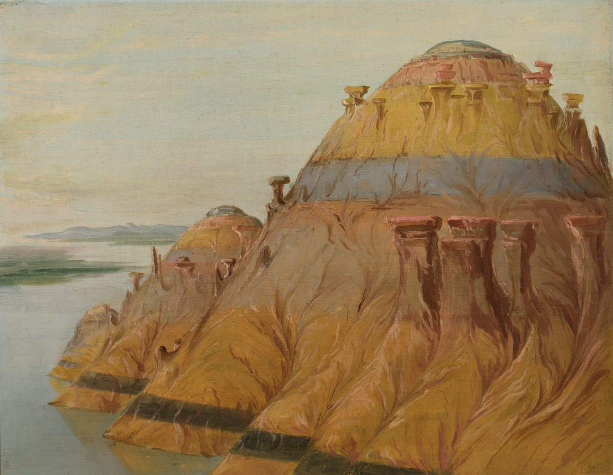 Malerisk Clay Bluff, 1700 Miles over St. Louis, 1832. af George Catlin