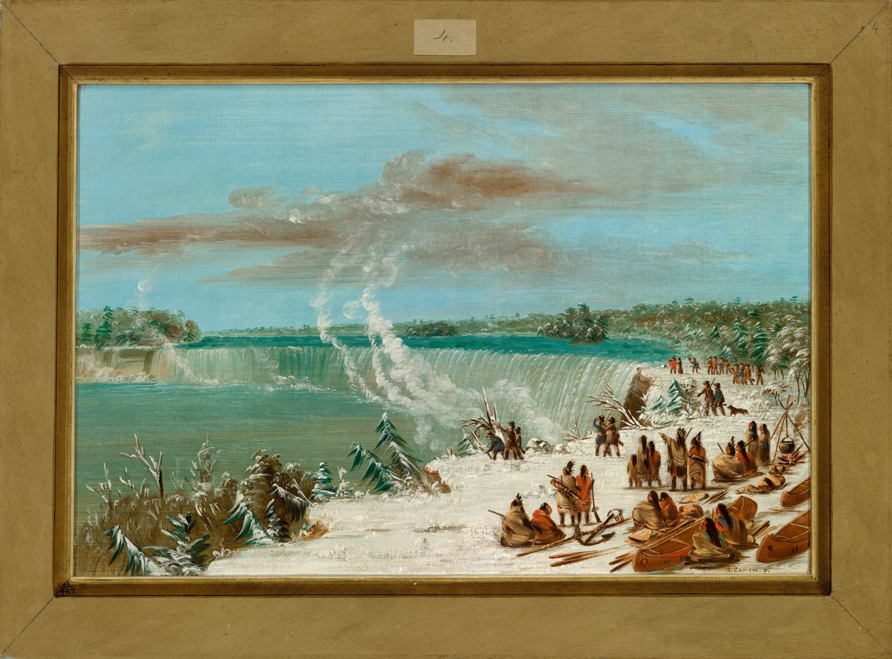 Portage omkring Niagara-faldene ved Table Rock af George Catlin