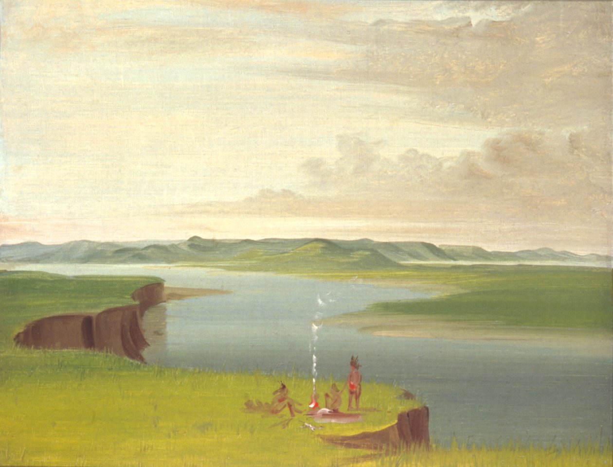 Prærieskrænter ved solopgang, nær Yellowstone-flodens udmunding af George Catlin