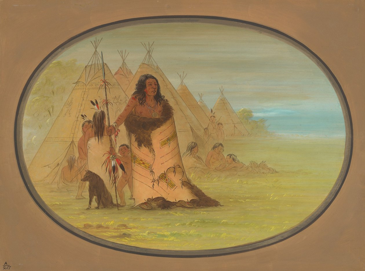 Puncah-chef omgivet af sin familie, 18611869. af George Catlin