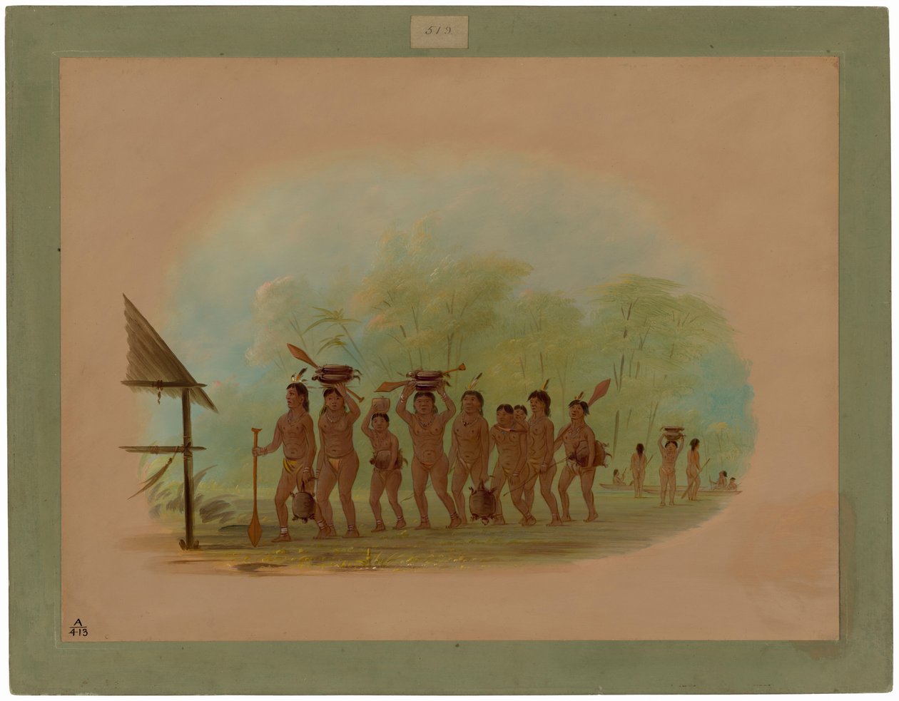 Tilbage fra en skildpaddejagt - Connibo af George Catlin