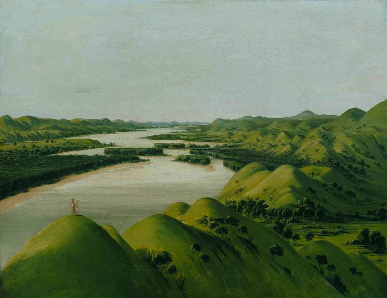 River Bluffs, 1320 kilometer over St. Louis af George Catlin