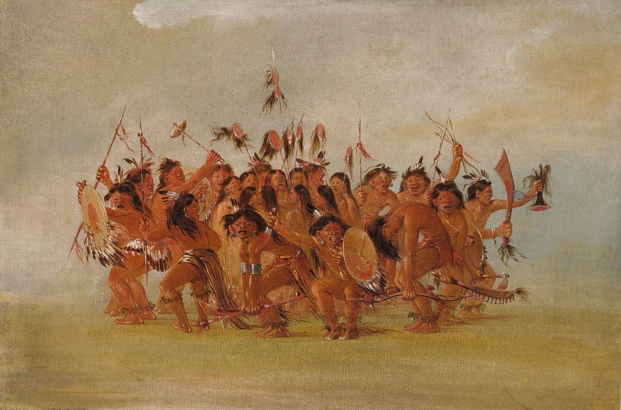 Skalpe-dans, mundingen af Teton-floden af George Catlin