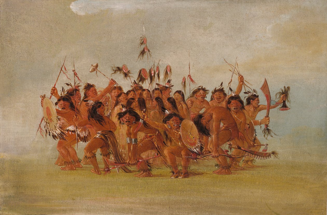 Hovedbundsdans, Teton-flodens munding, 1835-1837. af George Catlin