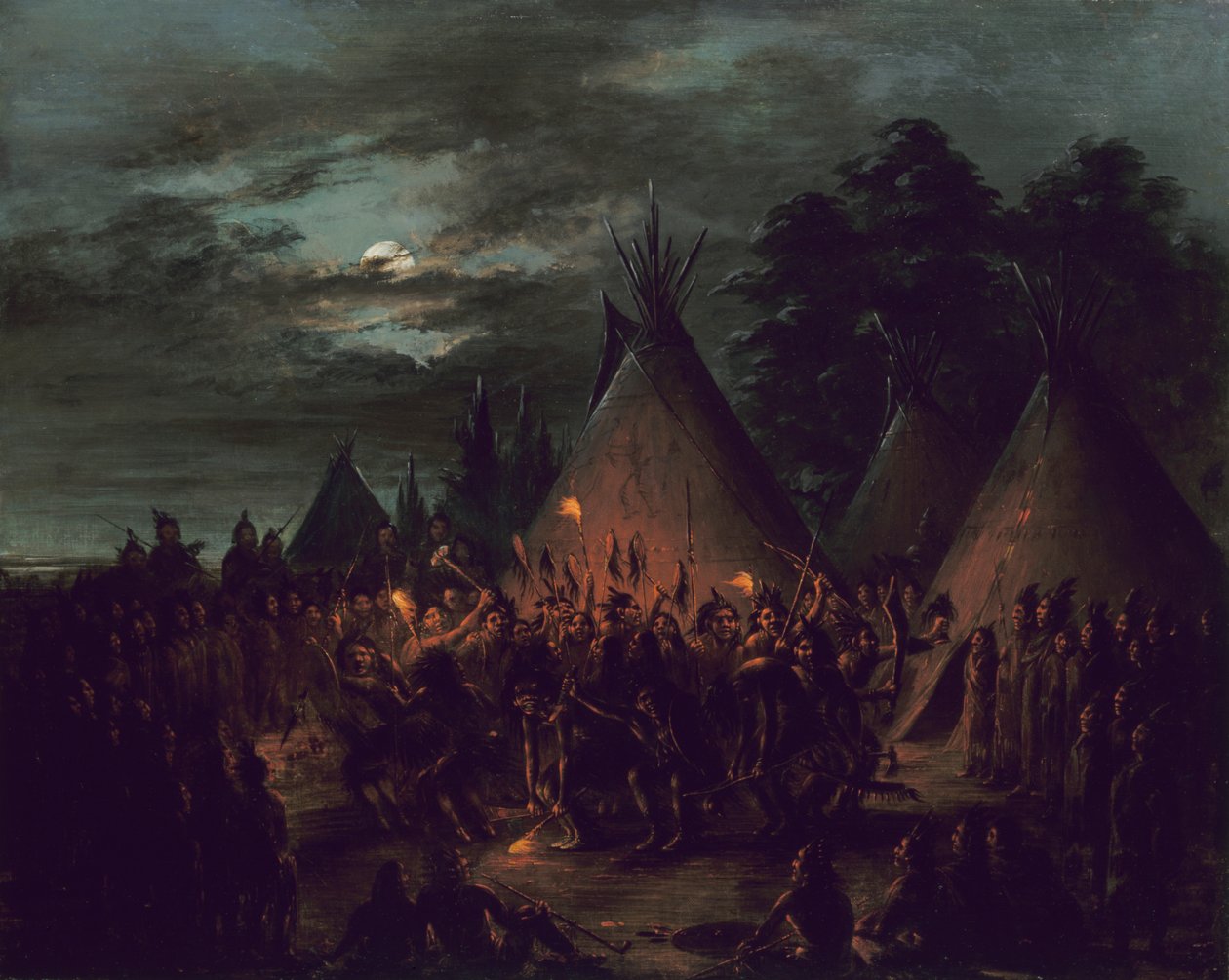 Hovedbundsdans, Sioux, 1845-1848. af George Catlin