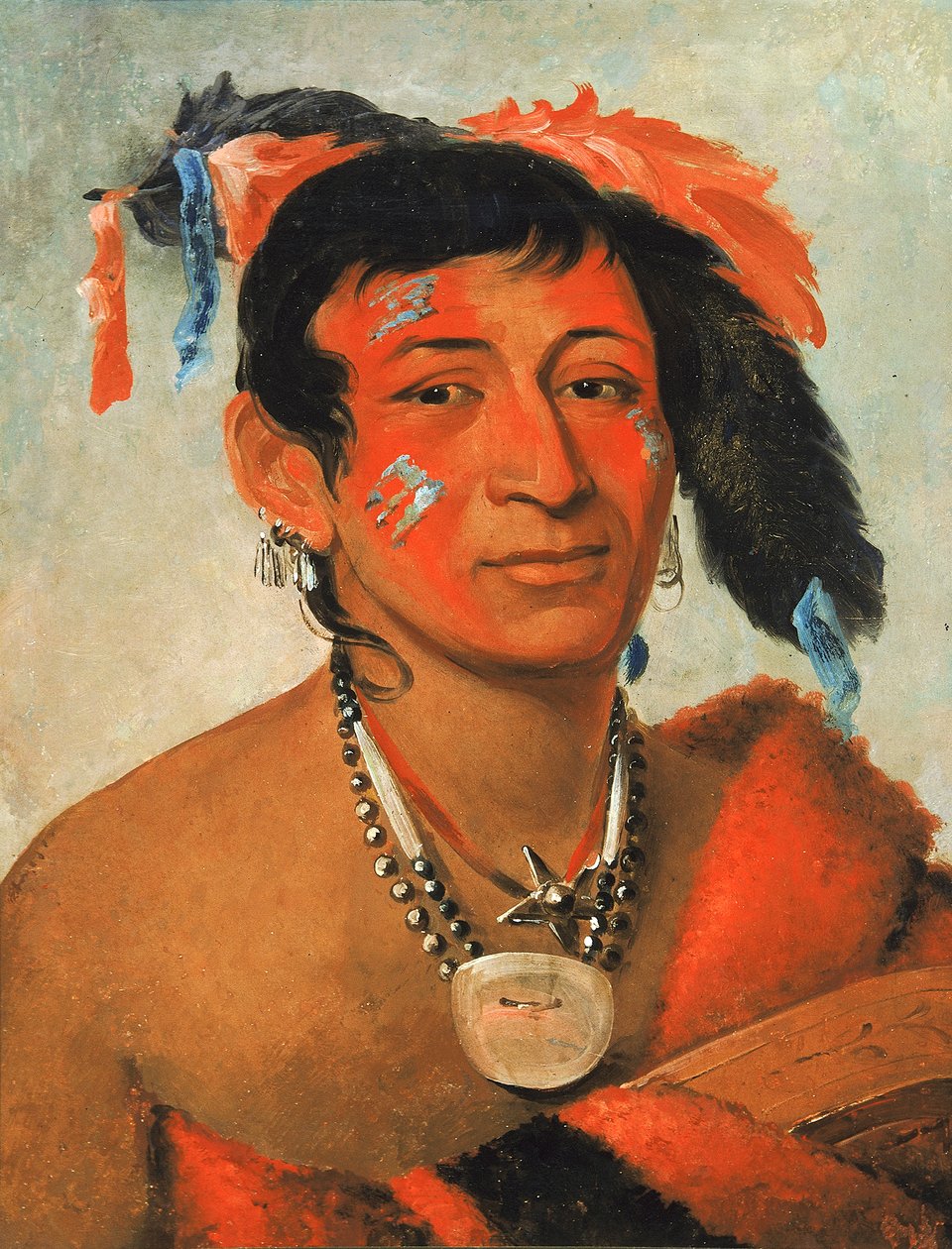 Sha-wá-no, Syden, en kendt kriger, 1831. af George Catlin