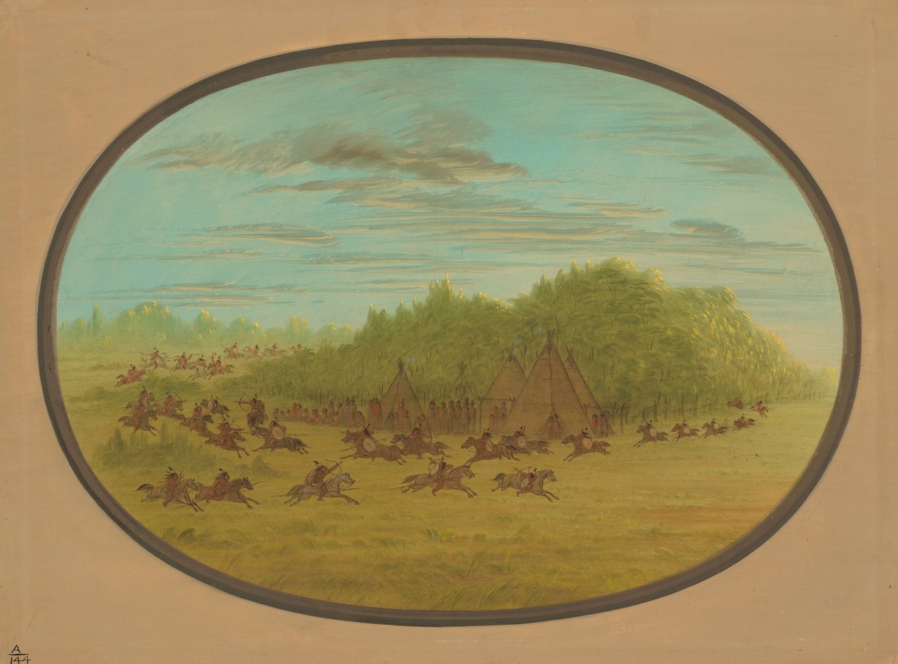 Sham Fight of the Camanchees, 18611869. af George Catlin