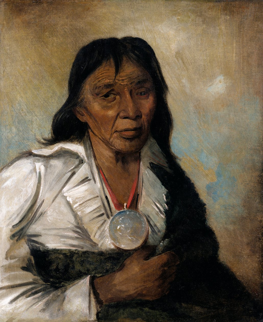 Shin-gós-se-moon, Big Sail, a Chief, 1836. af George Catlin