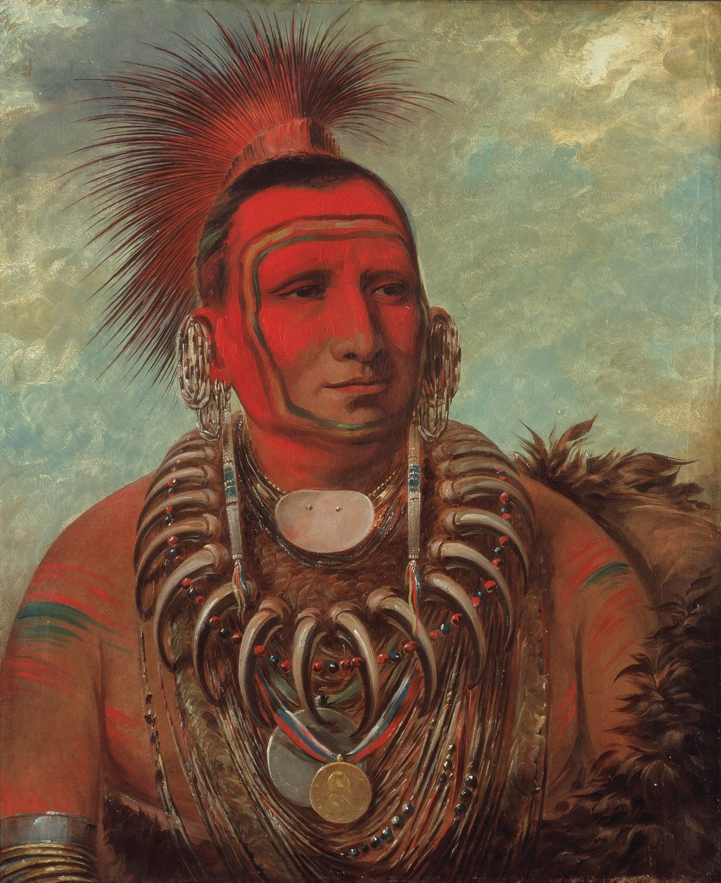 Shon-ta-yi-ga, Lille Ulv, en berømt kriger af George Catlin