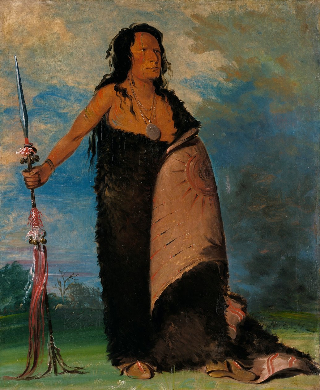 Shoo-de-gá-cha, røgen, stammens høvding af George Catlin