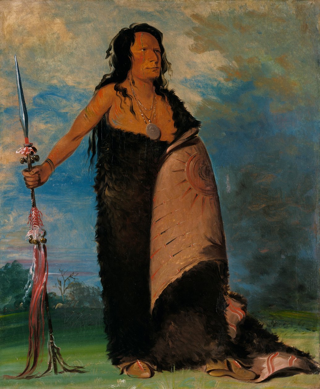 Shoo-de-gá-cha, The Smoke, Chief of the Tribe, 1832. af George Catlin
