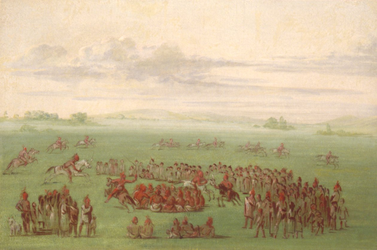 "Rygning af heste", en mærkelig skik hos Sauk og Fox af George Catlin