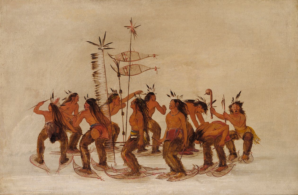 Snesko-dans ved det første snefald af George Catlin