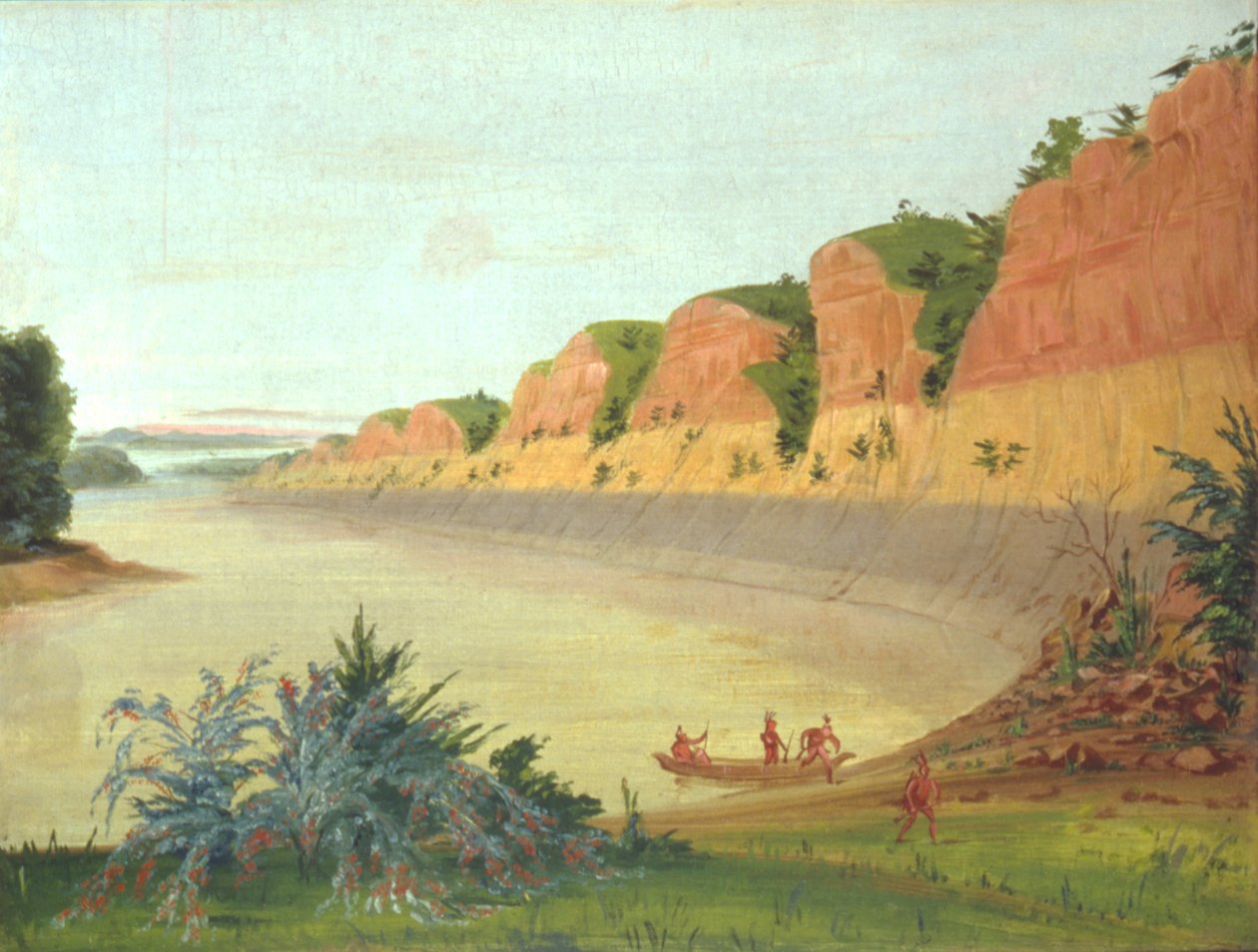 Sydsiden af Buffalo Island med Buffalo-bær i forgrunden af George Catlin