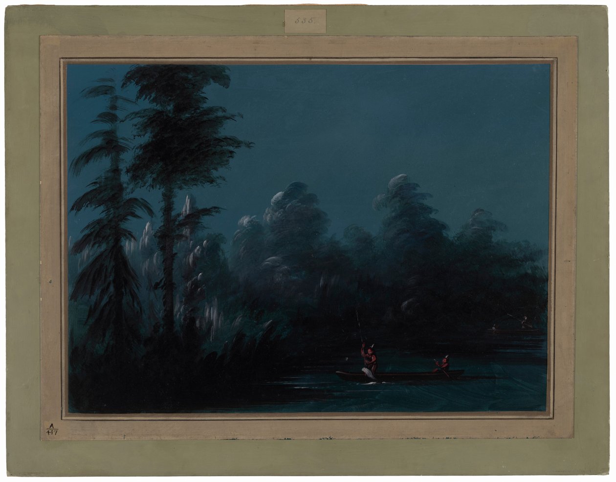 Spearing by Moonlight - Chaco af George Catlin