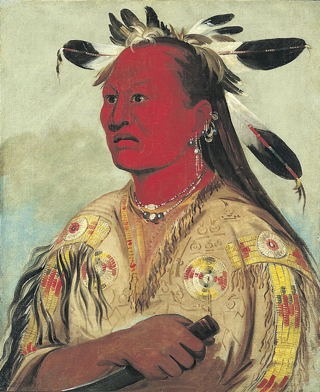 Stán-au-pat, den blodige hånd, stammens høvding af George Catlin