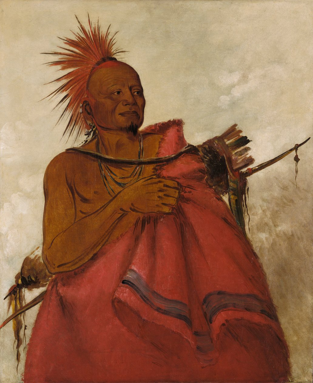 Tcha-tó-ga, Mad Buffalo, Morder på to hvide mænd, 1834. af George Catlin